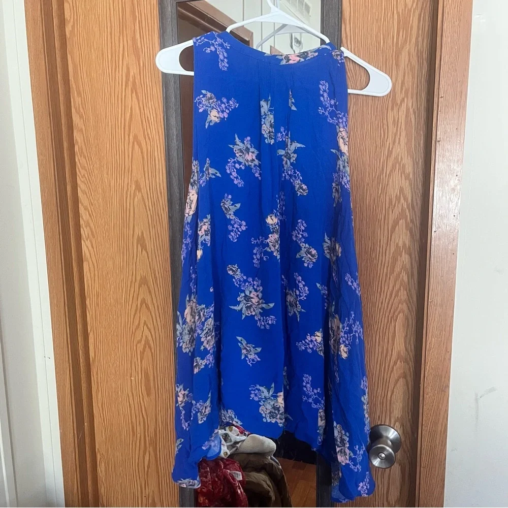 Free People Floral Blue Mini Dress - Picture 5 of 6